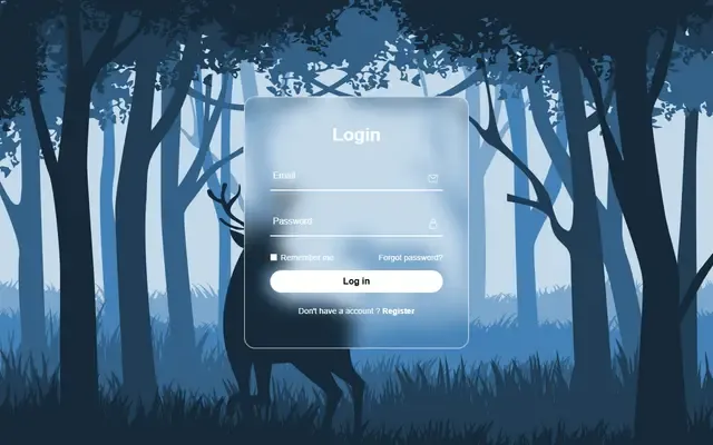 Aperçu de Glassmorphism Login