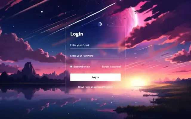 Aperçu de Glassmorphism Login (HTML/CSS)