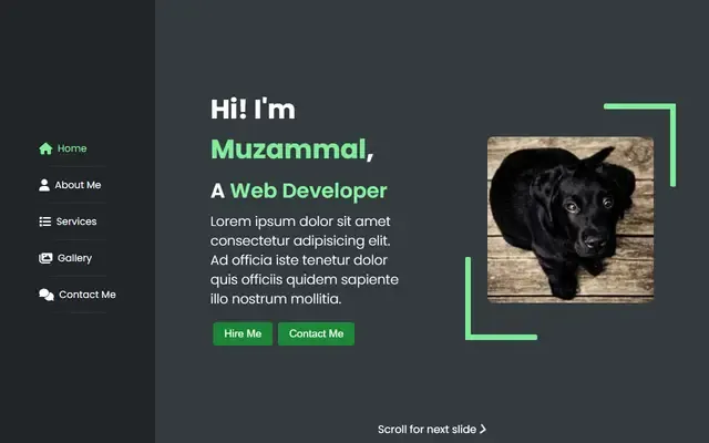Aperçu de Portfolio Website with 3D Effect